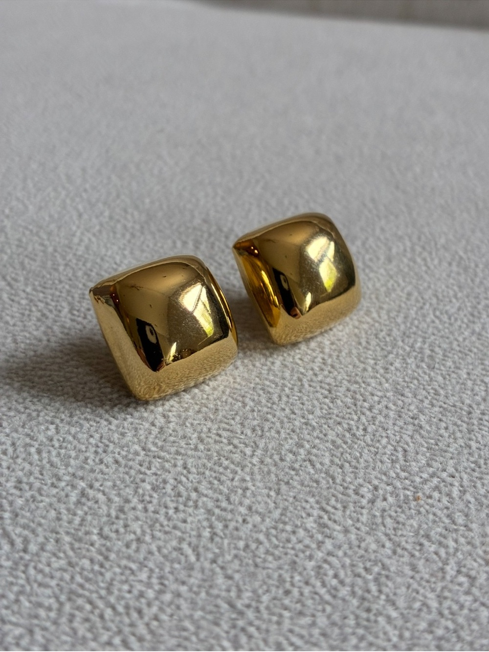 M.J. Carroll Vintage Gold Tone Square Earrings